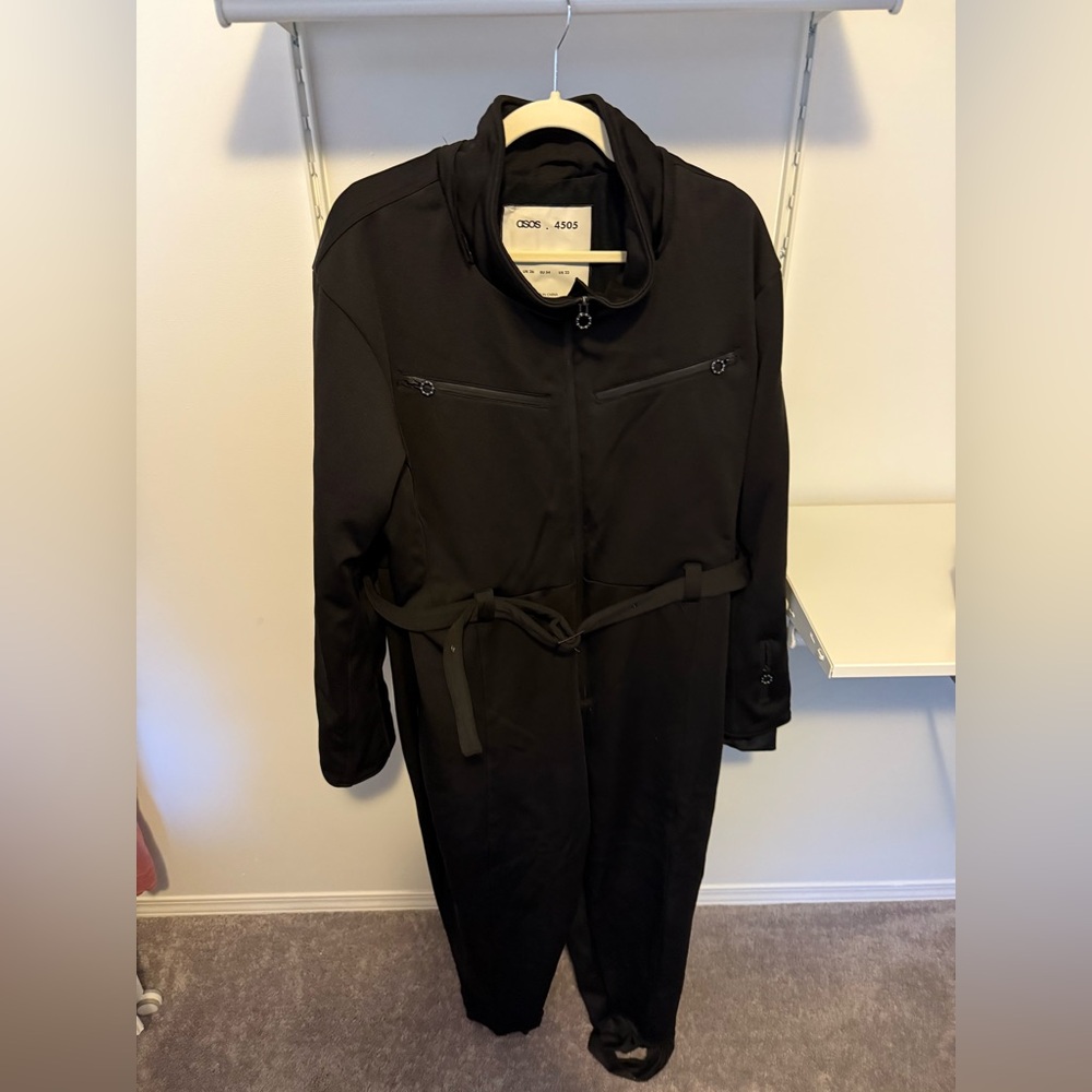 ASOS women’s size 26 Black Snow Jumpsuit with Belt and fleece lining.